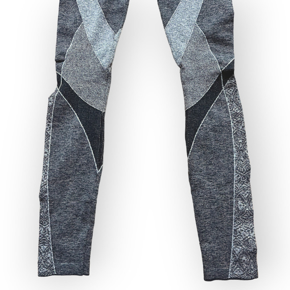 NUX London Leggings NWT Heathered Charcoal and Black Medium Compression Small - Picture 9 of 13